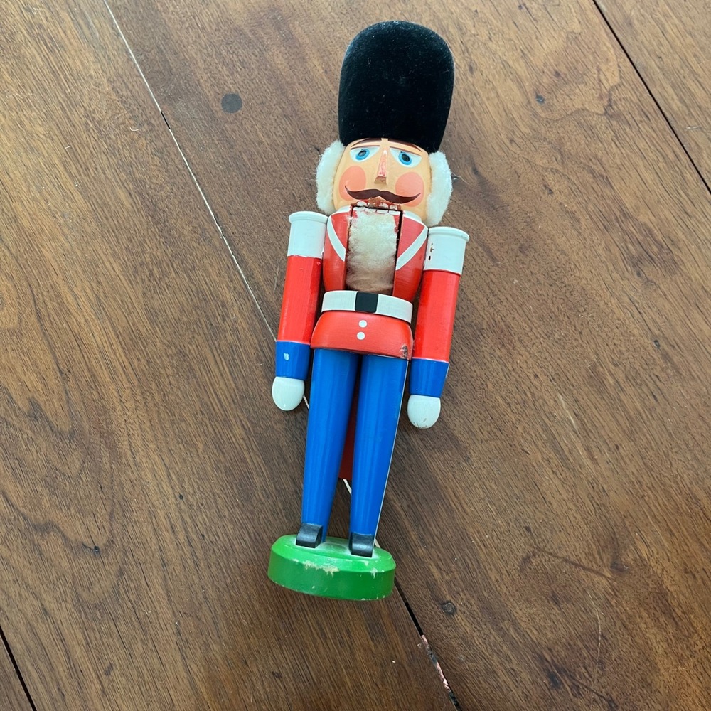 Vintage 1979 German Nutcracker Wood Soldier Guard 12" Erzgebirge GDR Christmas